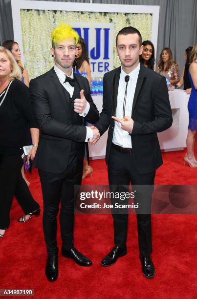 Recording artists Josh Dun and Tyler Joseph of music group Twenty One Pilots at The 59th Annual GRAMMY Awards at STAPLES Center on February 12, 2017...