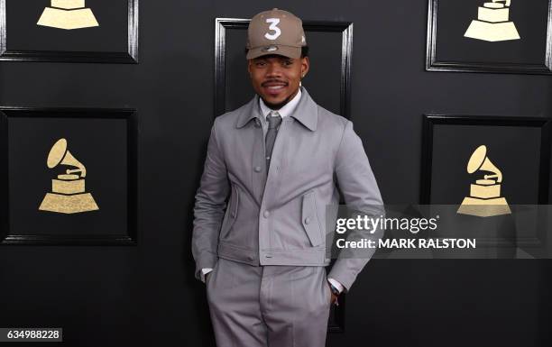 Chance the Rapper arrives for the 59th Grammy Awards on February 12 in Los Angeles, California. / AFP / Mark RALSTON