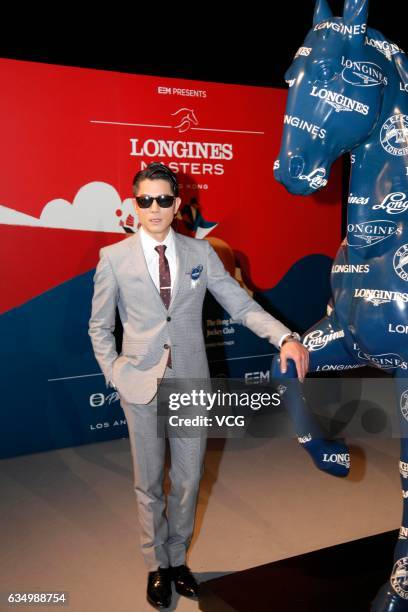 Singer and actor Aaron Kwok attends Longines Masters 2017 as award presenter on February 12, 2017 in Hong Kong, China.
