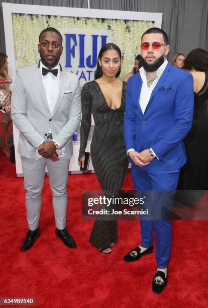 Music manager Gordon Dillard, Michael Hernandez and a guest at The 59th Annual GRAMMY Awards at STAPLES Center on February 12, 2017 in Los Angeles,...