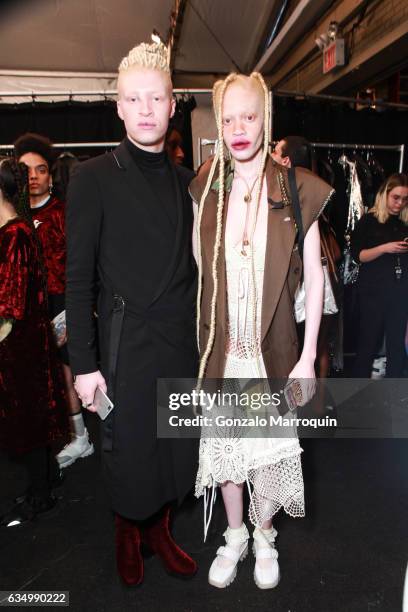 Shaun Ross and Diandra Forrest backstage at the Gypsy Sport Fashion Show during 2017 New York Fashion Week: The Shows at Skylight Clarkson Sq on...