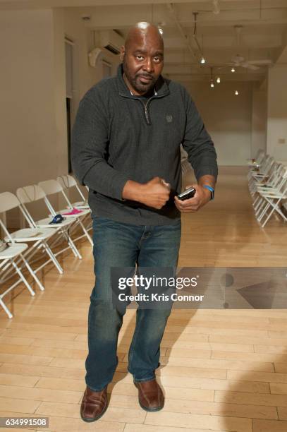 Designer Travis Hamilton attends the Negris Lebrum fashion show during New York Fashion Week at Studio Arte on February 12, 2017 in New York City.