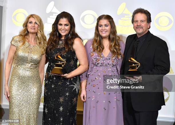 Singer Hillary Scott & The Scott Family, winners of Best Contemporary Christian Music Album and Performance/Song for 'Thy Will', pose in the press...