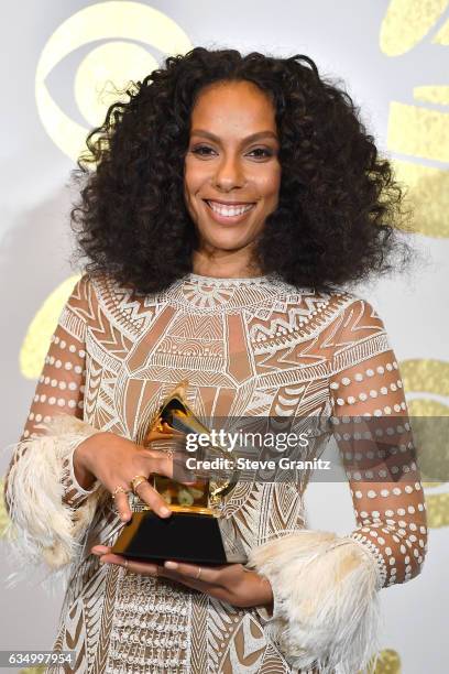 Director Melina Matsoukas poses in the press room during The 59th GRAMMY Awards at STAPLES Center on February 12, 2017 in Los Angeles, California.