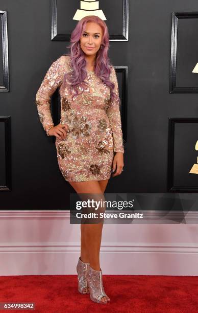 Singer Kaya Jones attends The 59th GRAMMY Awards at STAPLES Center on February 12, 2017 in Los Angeles, California.