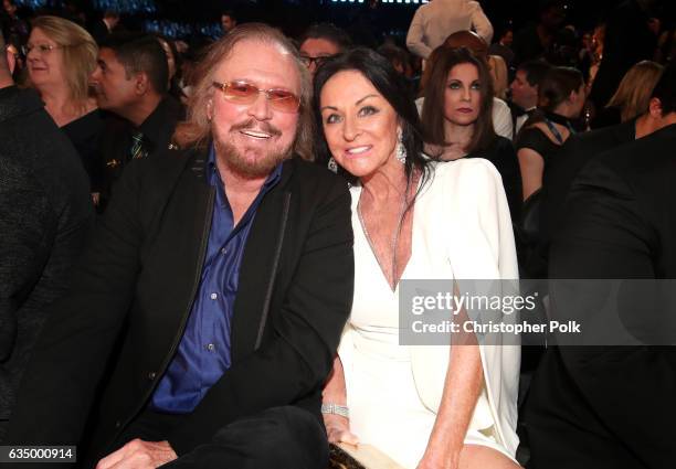 Musician/Producer Barry Gibb and Linda Gray Gibb during The 59th GRAMMY Awards at STAPLES Center on February 12, 2017 in Los Angeles, California.