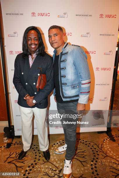 Verdine White and Paxton Baker attend The Bryan Michael Cox Music And Memory Brunch at the Beverly Wilshire Four Seasons Hotel on February 12, 2017...