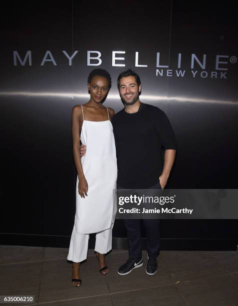 Model Herieth Paul and designer Jonathan Simkhai attend Maybelline NYFW Welcome Party at PHD Terrace at Dream Midtown on February 12, 2017 in New...