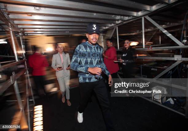 Hip Hop Artist Chance The Rapper attends The 59th GRAMMY Awards at STAPLES Center on February 12, 2017 in Los Angeles, California.