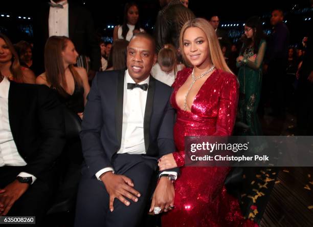 Hip Hop Artist Jay-Z and singer Beyonce during The 59th GRAMMY Awards at STAPLES Center on February 12, 2017 in Los Angeles, California.