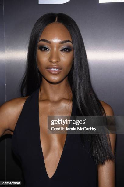 Model Jourdan Dunn attends Maybelline NYFW Welcome Party at PHD Terrace at Dream Midtown on February 12, 2017 in New York City.