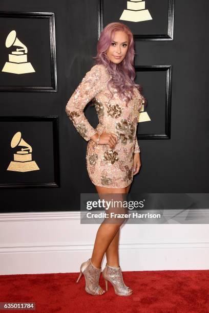 Recording artist Kaya Jones attends The 59th GRAMMY Awards at STAPLES Center on February 12, 2017 in Los Angeles, California.