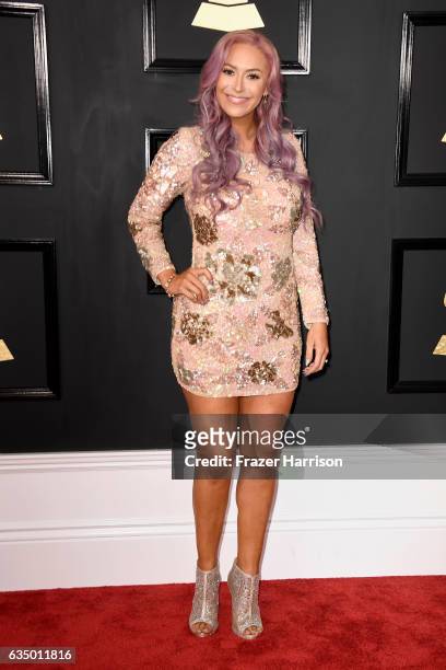 Recording artist Kaya Jones attends The 59th GRAMMY Awards at STAPLES Center on February 12, 2017 in Los Angeles, California.