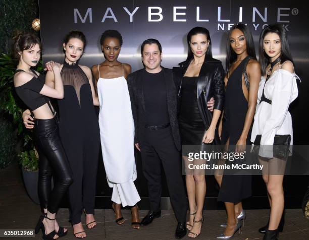 Kemp Muhl, Emily DiDonato, Herieth Paul, Leonardo Chavez, Adriana Lima, Jourdan Dunn, and I-Hua Wu attend Maybelline New York celebrates Fashion Week...