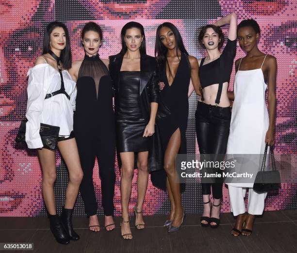 Models I-Hua Wu, Emily DiDonato, Adriana Lima, Jourdan Dunn, Kemp Muhl, and Herieth Paul attend Maybelline New York celebrates Fashion Week at PHD...
