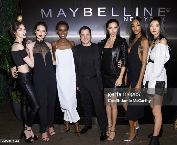 Kemp Muhl, Emily DiDonato, Herieth Paul, Leonardo Chavez, Adriana Lima, Jourdan Dunn, and I-Hua Wu attend Maybelline New York celebrates Fashion Week...