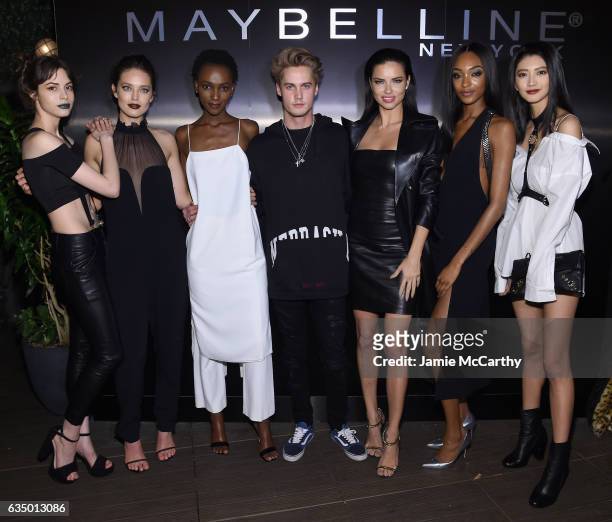 Kemp Muhl, Emily DiDonato, Herieth Paul, DJ Neels Visser, Adriana Lima, Jourdan Dunn, and I-Hua Wu attend Maybelline New York celebrates Fashion Week...