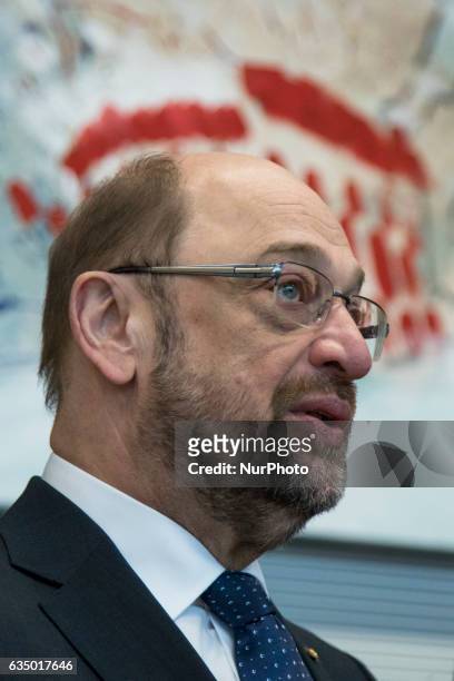 Chancellor candidate Martin Schulz is pictured prior to a meeting of the SPD faction before the vote for the election of the new President by the...