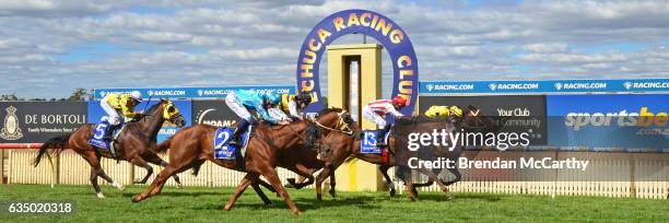 Big Spender ridden by Linda Meech wins Echuca Newsagency BM58 Handicap at Echuca Racecourse on February 13, 2017 in Echuca, Australia.