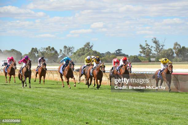 Big Spender ridden by Linda Meech wins Echuca Newsagency BM58 Handicap at Echuca Racecourse on February 13, 2017 in Echuca, Australia.