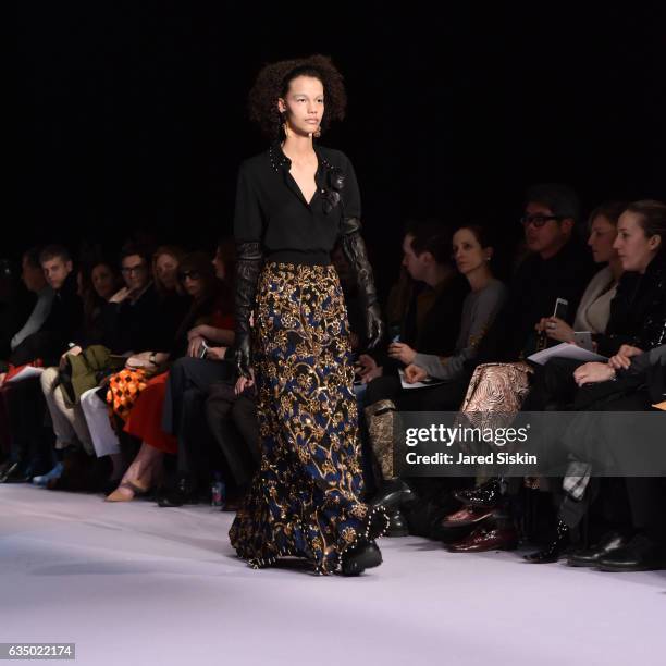 Model walks the runway at the Altuzarra Runway Show during New York Fashion Week at Spring Studios on February 12, 2017 in New York City.