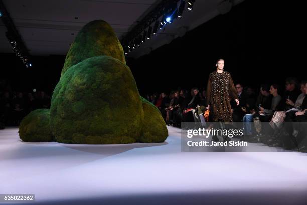 Model walks the runway at the Altuzarra Runway Show during New York Fashion Week at Spring Studios on February 12, 2017 in New York City.