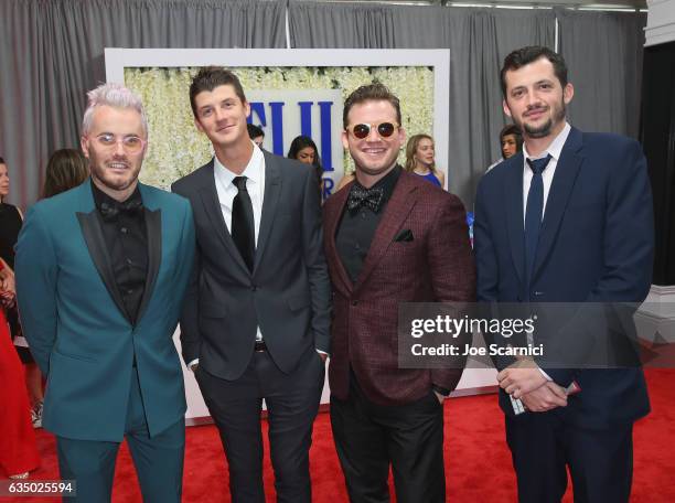 Producer Nathan Scherrer and filmmakers Vania Heymann, Gal Muggia and Natan Schottenfels at The 59th Annual GRAMMY Awards at STAPLES Center on...