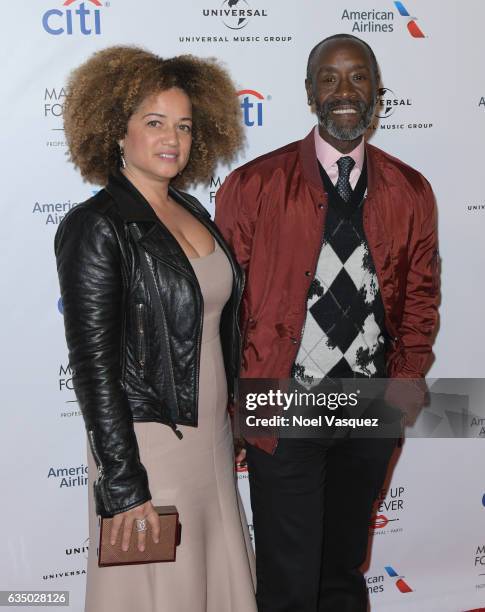 Actors Bridgid Coulter and Don Cheadle arrive at Universal Music Group 2017 Grammy after party presented by American Airlines and Citi at the Ace...