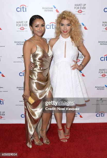 Musical artist Kat Graham and Sivan Levi arrive at Universal Music Group 2017 Grammy after party presented by American Airlines and Citi at the Ace...