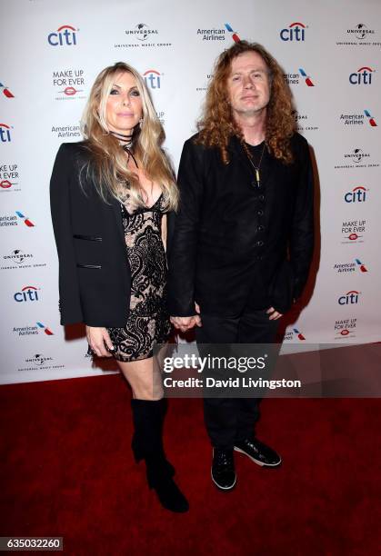 Pamela Anne Casselberry and Dave Mustaine attend Universal Music Group's 2017 GRAMMY after party at The Theatre at Ace Hotel on February 12, 2017 in...