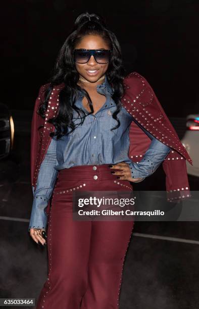 Lil Wayne's daughter Reginae Carter is seen leaving the Vivienne Hu collection during, New York Fashion Week: The Shows at Gallery 2, Skylight...