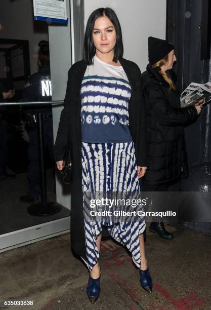 Leigh Lezark is seen arriving to Prabal Gurung collection during February 2017 New York Fashion Week at Gallery 1, Skylight Clarkson Sq on February...