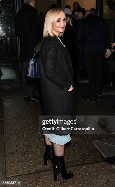 Actress Christina Ricci arrives at the Altuzarra fashion show during February 2017 New York Fashion Week on February 12, 2017 in New York City.