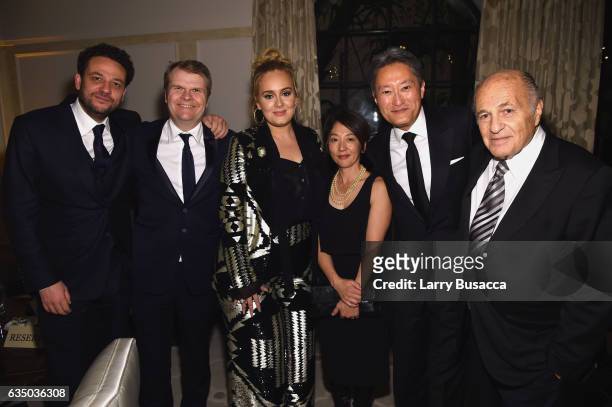 Manager Jonathan Dickens, Chairman of the Columbia Records Rob Stringer, recording artist Adele, Riko Hirai, President and CEO of Sony Corporation...