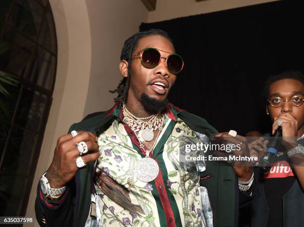 Rapper Offset of Migos attends GQ and Chance The Rapper Celebrate the Grammys in Partnership with YouTube at Chateau Marmont on February 12, 2017 in...