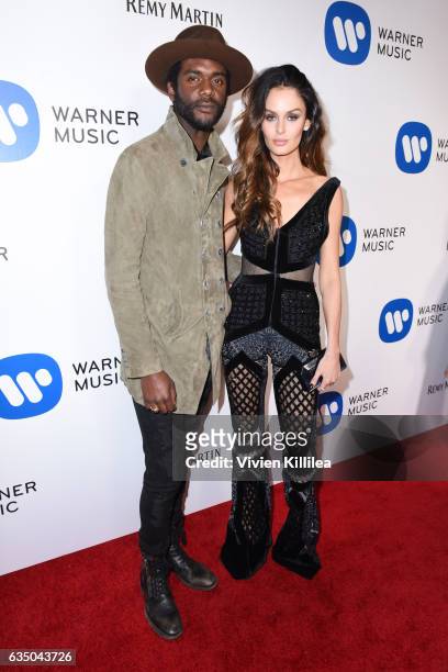 Musician Gary Clark Jr. And Model Nicole Trunfio attends the Warner Music Group GRAMMY Party at Milk Studios on February 12, 2017 in Hollywood,...
