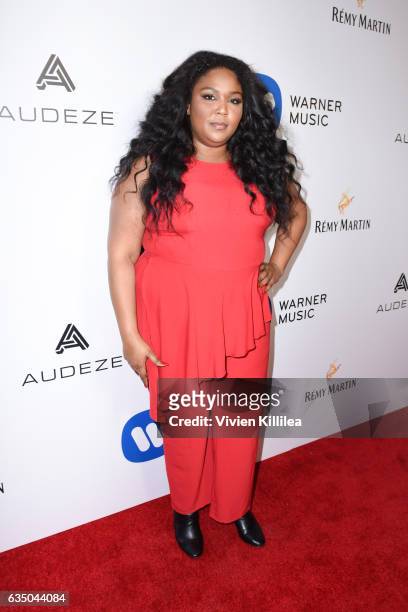 Musician Lizzo attends the Warner Music Group GRAMMY Party at Milk Studios on February 12, 2017 in Hollywood, California.