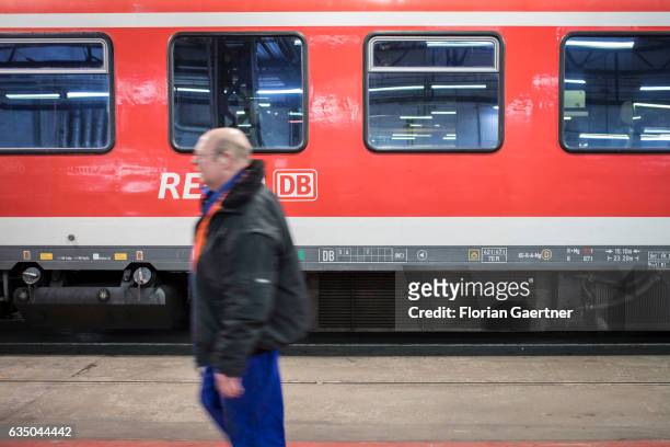 Neumuenster, Germany An employee at the railway plant in Neumuenster on February 07, 2017 in Neumuenster, Germany.