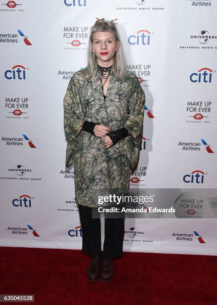 Singer Aurora arrives at the Universal Music Group's 2017 GRAMMY After Party at The Theatre at Ace Hotel on February 12, 2017 in Los Angeles,...