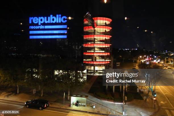 View of Pacific Design Center from a celebration of music with Republic Records, in partnership with Absolut and Pryma, at Catch LA on February 12,...