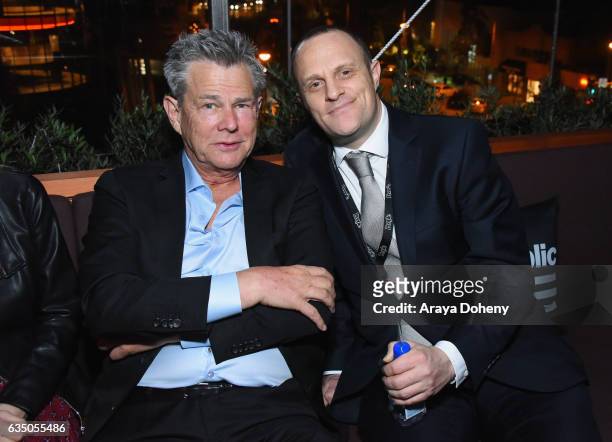 Producer David Foster and guest at a celebration of music with Republic Records, in partnership with Absolut and Pryma, at Catch LA on February 12,...