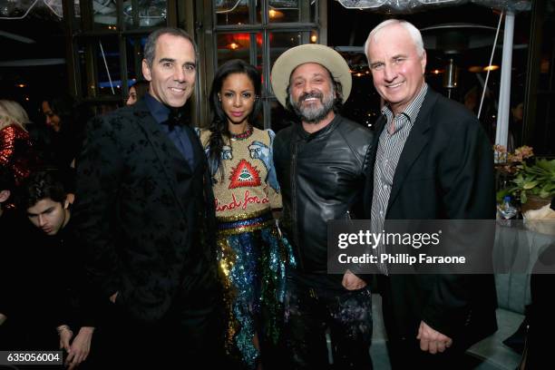 Of Republic Records Monte Lipman, Angelina Lipman, Mr. Brainwash and guest at a celebration of music with Republic Records, in partnership with...