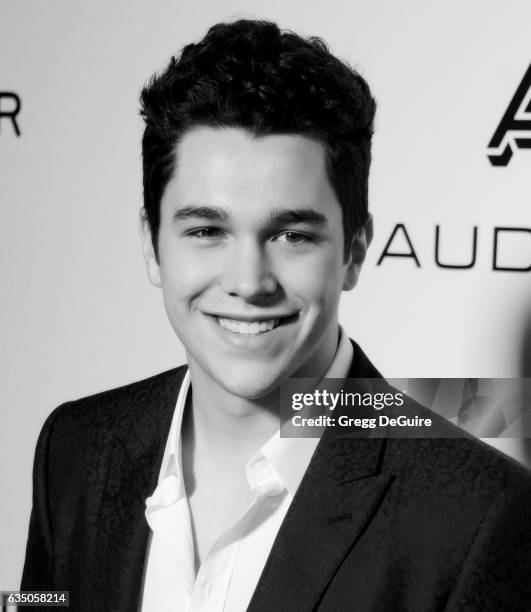 Singer Austin Mahone arrives at Warner Music Group's Annual GRAMMY Celebration at Milk Studios on February 12, 2017 in Hollywood, California.