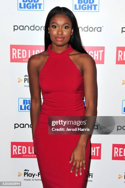 Coco Jones arrives at the Red Light Management 2017 Grammy After Party on February 12, 2017 in West Hollywood, California.