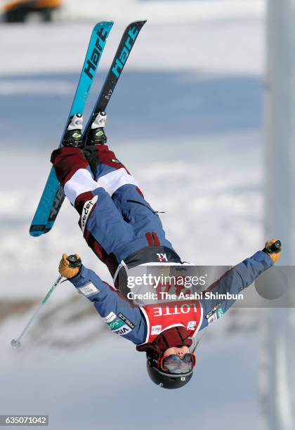 Miki Ito of Japan competes in the Women's Mogul qualification during day two of the FIS Freestyle Skiing World Cup at Bokwang Snow Park on February...