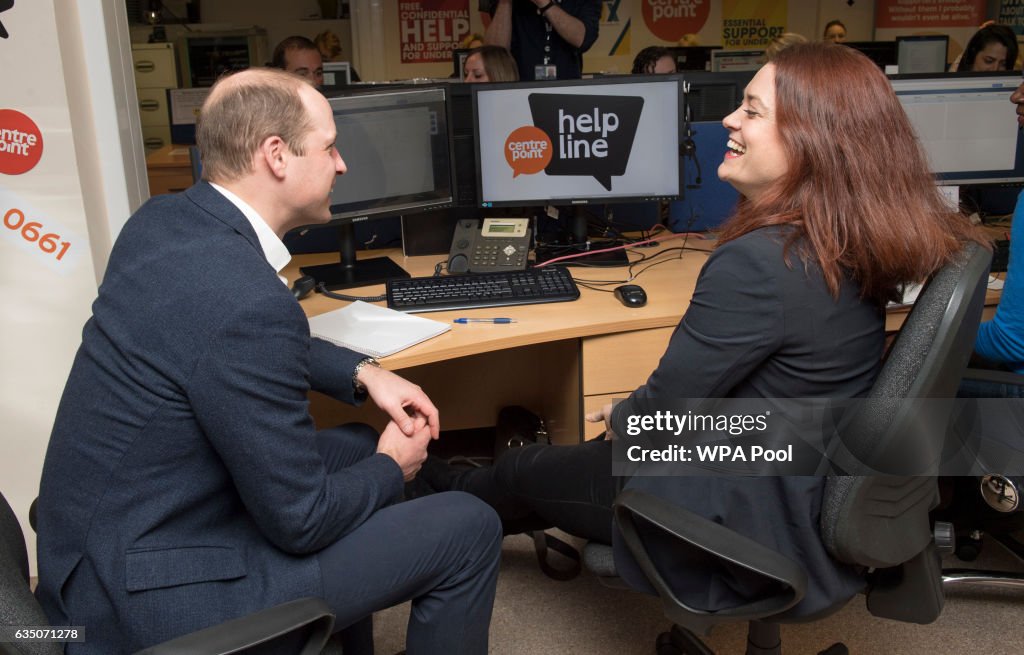 The Duke Of Cambridge Launches The Centrepoint Helpline
