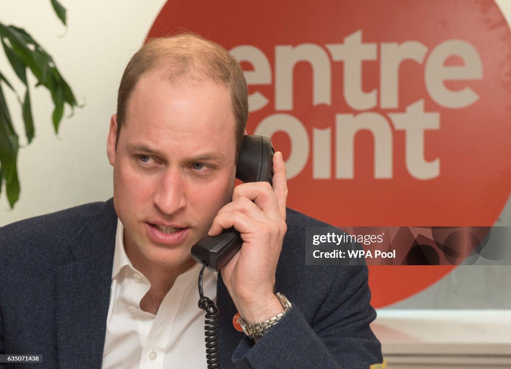 The Duke Of Cambridge Launches The Centrepoint Helpline