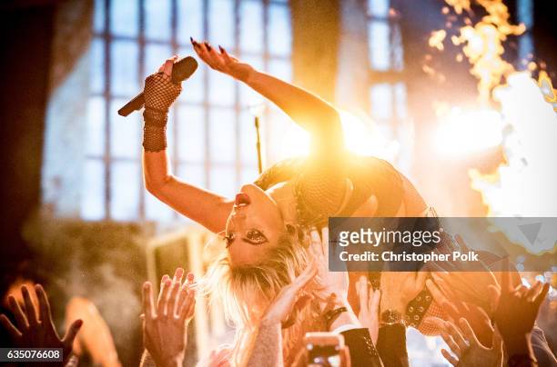 Musician Lady Gaga performs during The 59th GRAMMY Awards at STAPLES Center on February 12, 2017 in Los Angeles, California.