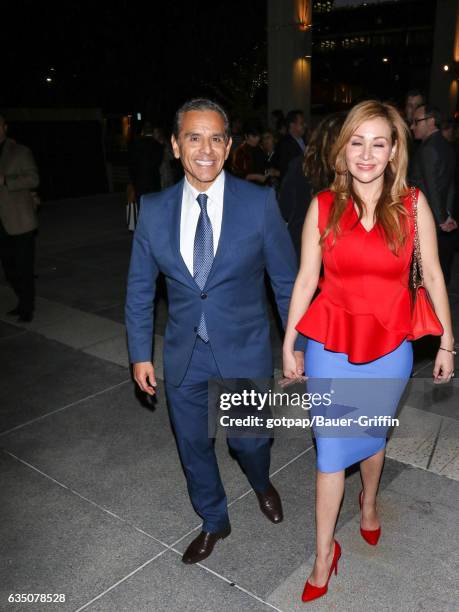 Antonio Villaraigosa and Patricia Govea are seen on February 12, 2017 in Los Angeles, California.