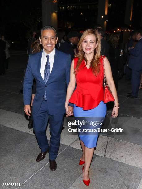 Antonio Villaraigosa and Patricia Govea are seen on February 12, 2017 in Los Angeles, California.